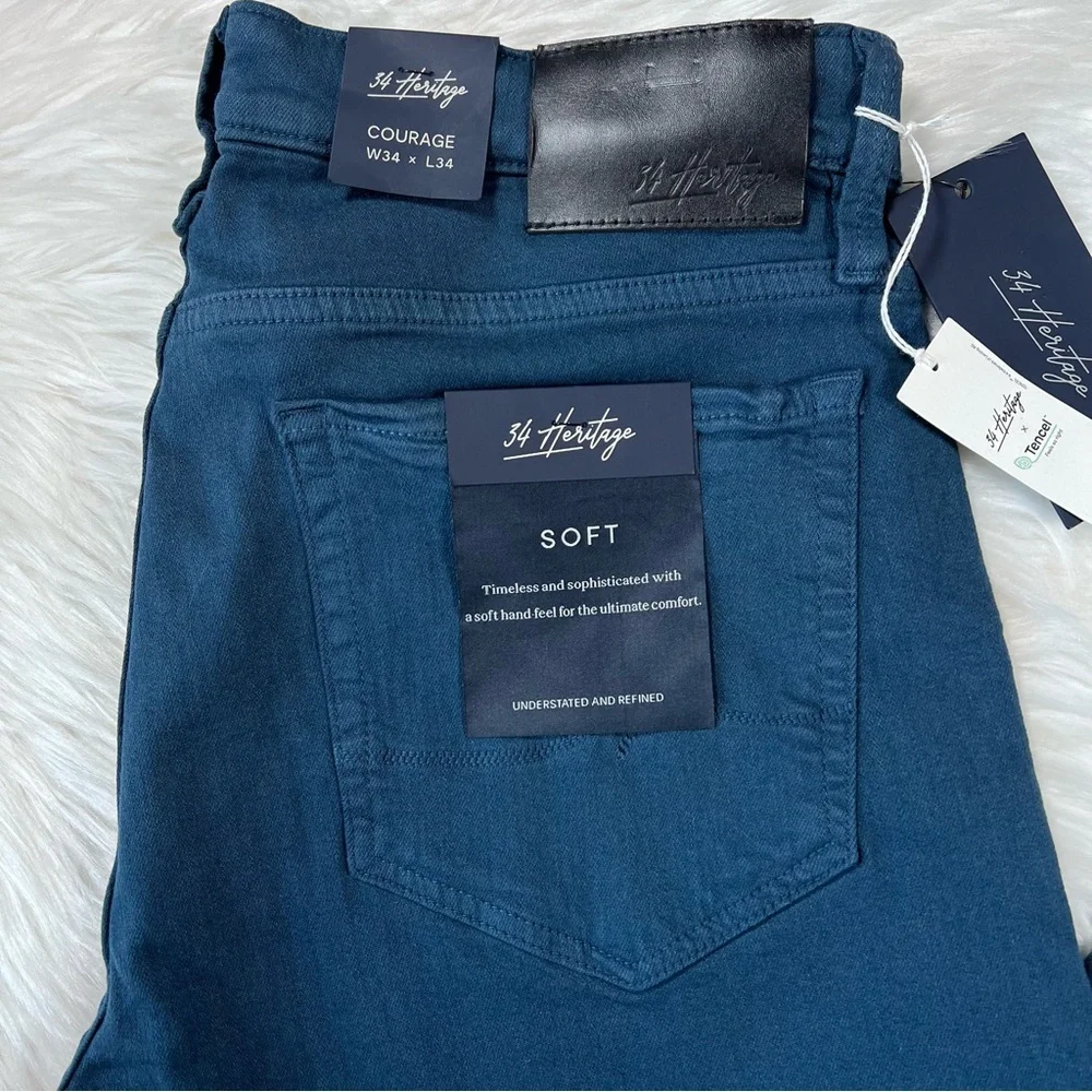 NWT 34 Heritage Courage Straight Leg‎ Pants in Petrol Comfort